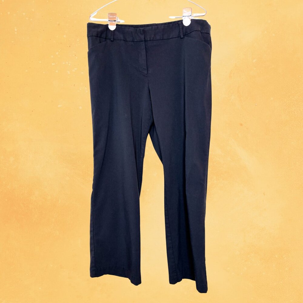 Ladies Black Relaxed Fit Straight Leg Dress Pants - Size 16 Petite